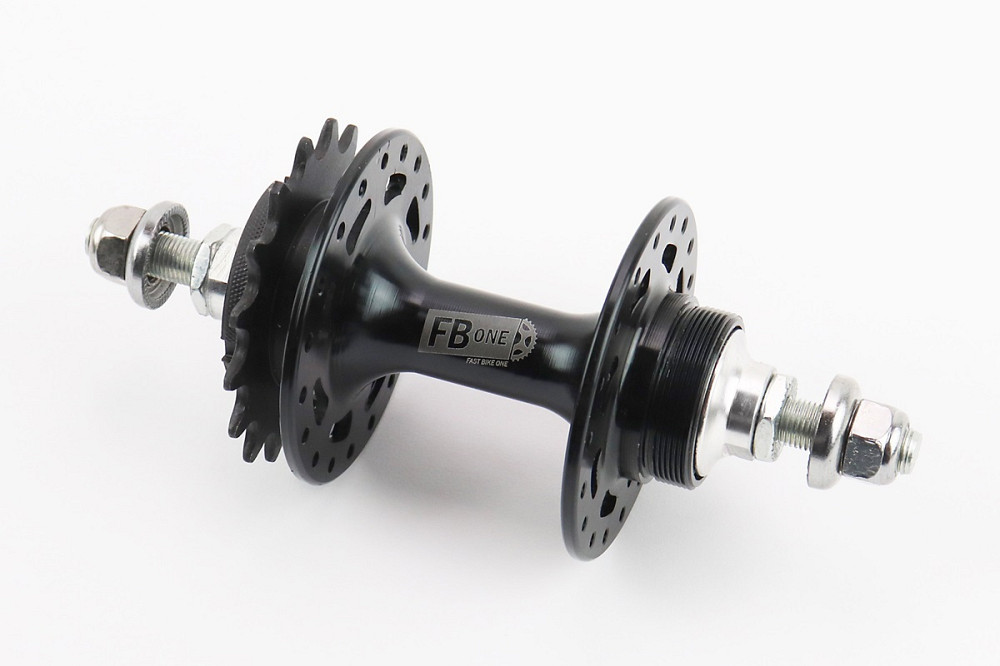 Втулка задня FIX алюмінієва 14Gx36H з фіксованою передачею 16Т, різьба Flip-Flop, 2 пром-підшипники 6000 2RS, кріпл. гайка, чорна FB-A266В Київ - фото 1