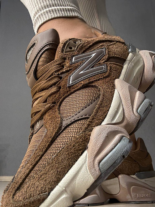 Кроссовки женские и мужские NB 9060-6 замша с сеткой потертые унисекс коричневые, 38, 24 см Киев - изображение 14