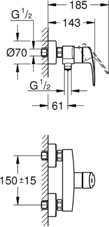Змішувач для душу GROHE EUROSMART NEW 33555003 Київ