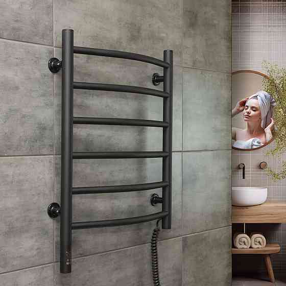 Рушникосушка електрична NAVIN Камелія 480х600 Sensor права з таймером, чорний муар Київ