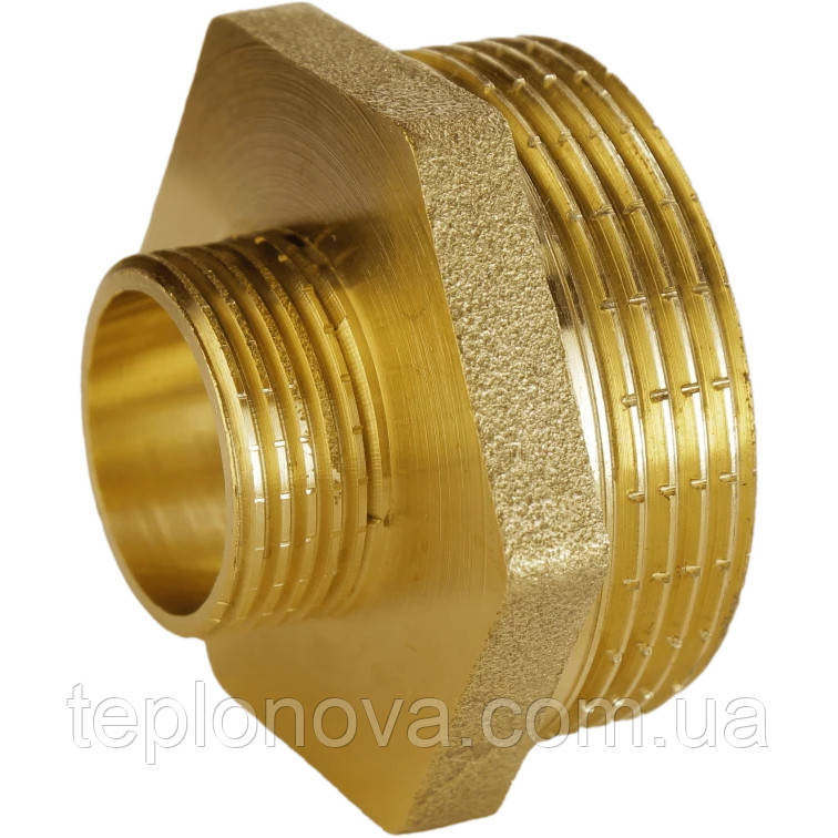 Ниппель редукционный латунный 1 1/4″НР х 1/2″НР штампованный А0514А VA Черновцы - изображение 1