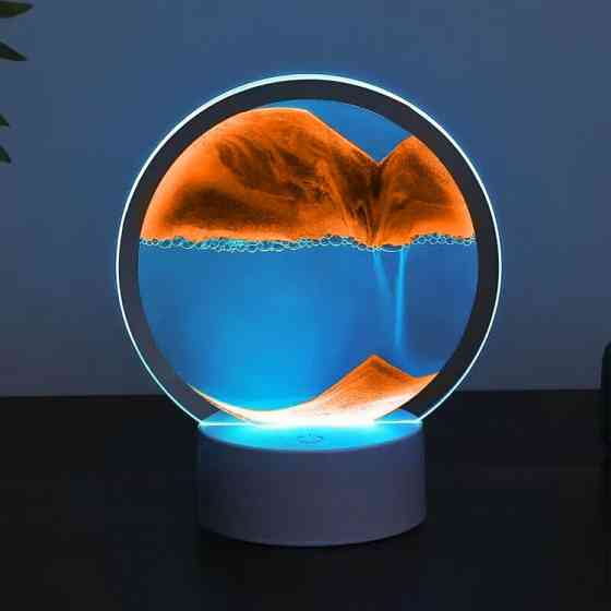 Ночник 3D зыбучие пески с Led подсветкой 7 режимов золотой песок Винница