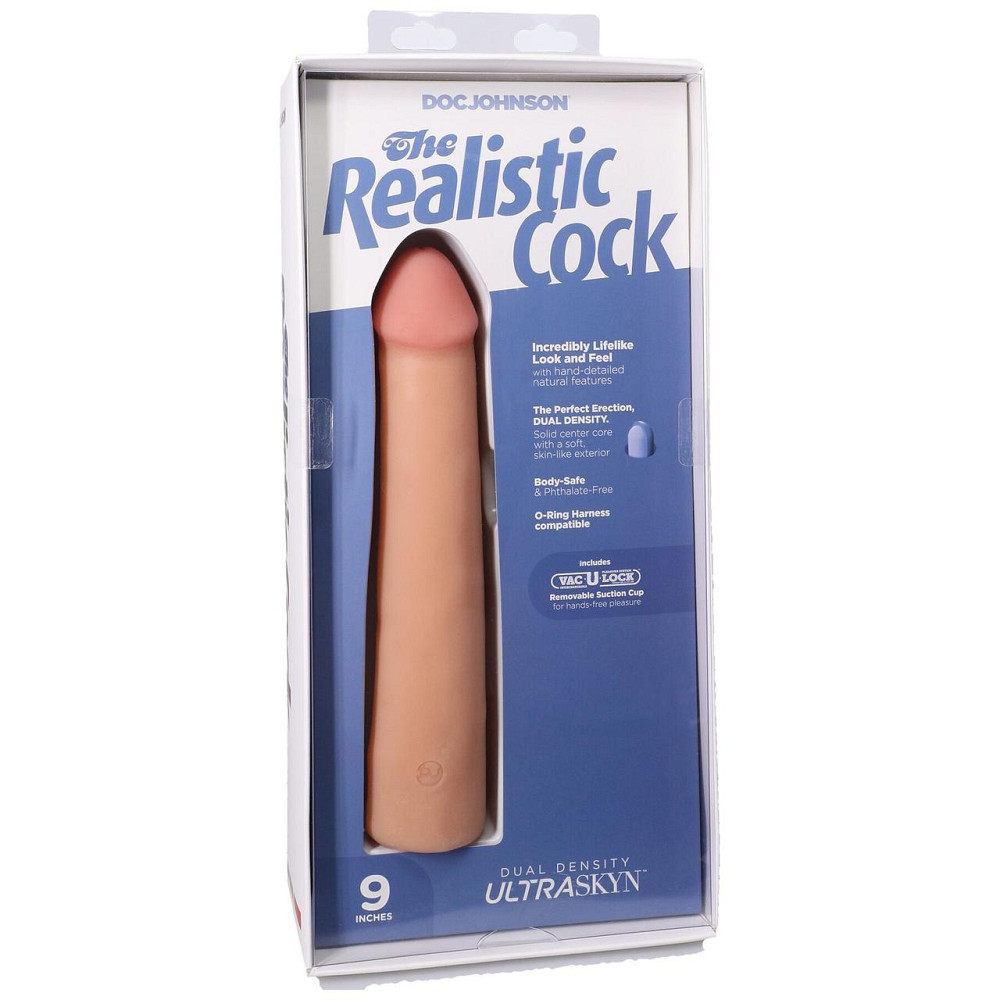 Фалоімітатор Doc Johnson The Realistic Cock ULTRASKYN - 9 Inch Vanilla Sex Aura Київ - фото 8