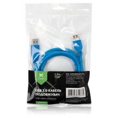 Дата кабель USB 3.0 AM/AF 1.8m Vinga (VCPUSB3AMAF1.8B) Вінниця - фото 3