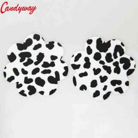 Наклейки для грудей Ромашки 75 мм леопардовий Київ