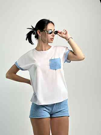 Стильний костюм з шортами "Florence" оптом | Розпродаж моделі Блакитний, 42 Київ