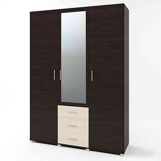 Шафа розпашна велика з дзеркалом Еверест Бриз ШП-5 венге + дуб молочний (DTM-2482) Львів