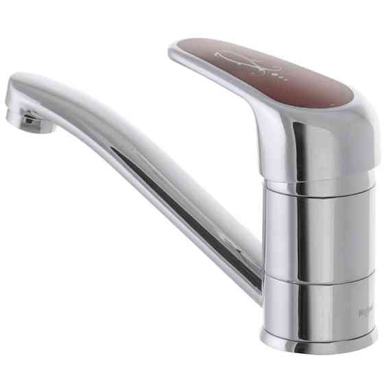 Змішувач для умивальника Haiba Magic 004 з червоною ручкою (вилив 15 см) (HB0690) Київ