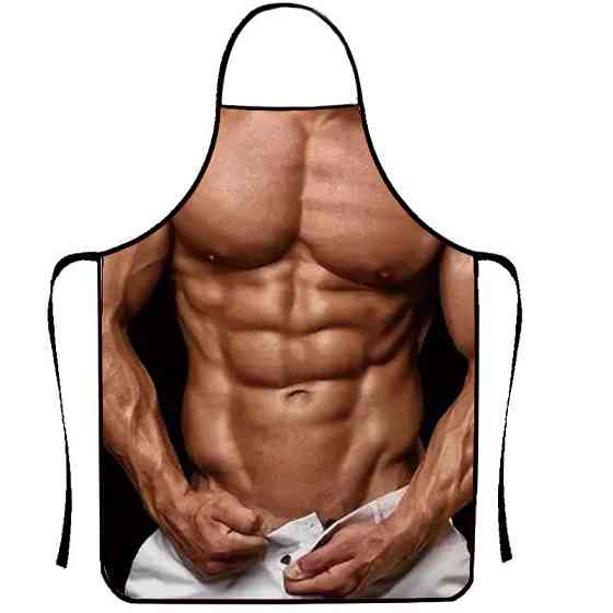 Фартук з приколом чоловічий в білих штанях 80 на 60 см різнобарвний Київ