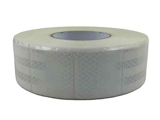 Лента 5,5 см х 50 м белая (сегментированный тип) светоотражающая Мукачево