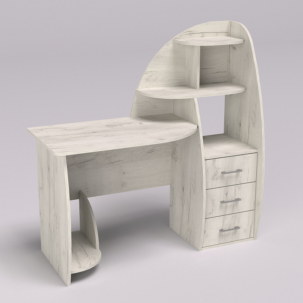 Стіл письмовий СКП-2 №10, Дуб Крафт Білий, 1300/550/1300 Львів - фото 2