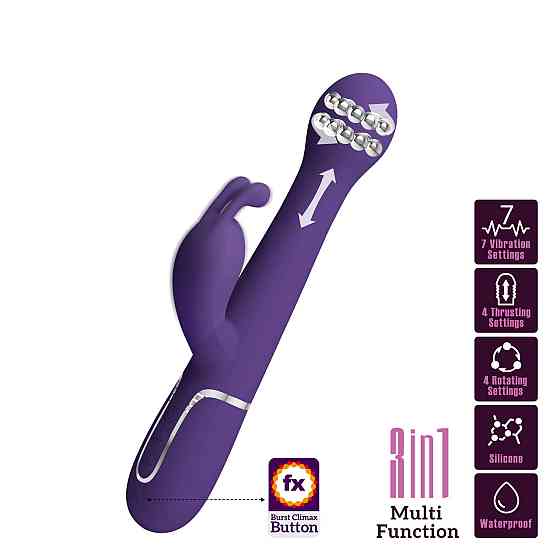 Вібратор з ротацією і поштовхами Pretty Love Dejon dark Purple фіолетовий Sex Aura Київ