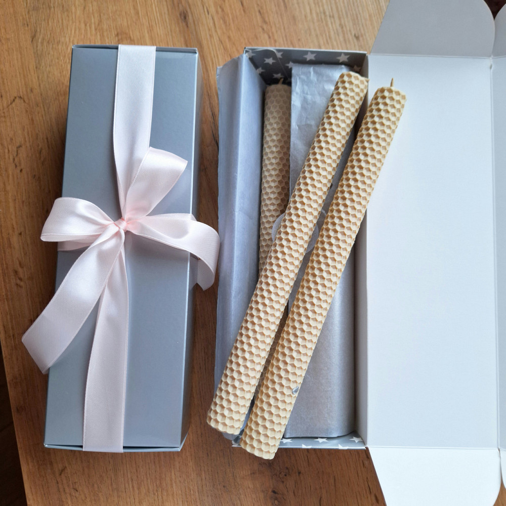 Свічки столові ручної роботи у подарунковій коробочці, 6 шт по 26 см. Колір - Айворі. Одеса - фото 6