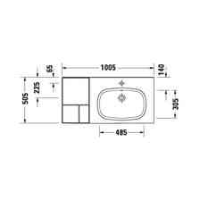 Раковина  Duravit Aurena meblowa 100,5x50,5 cm prawa biały półmat z powłoką HygieneGlaze Plus 239010AC00 - Napisz do nas i zyskaj Київ