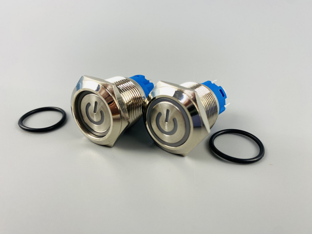 Кнопка OFF-ON (з фіксацією), з червоною led-підсвіткою 12-24 V, 19 мм — діаметр, 5 ніжок Мукачево - фото 9