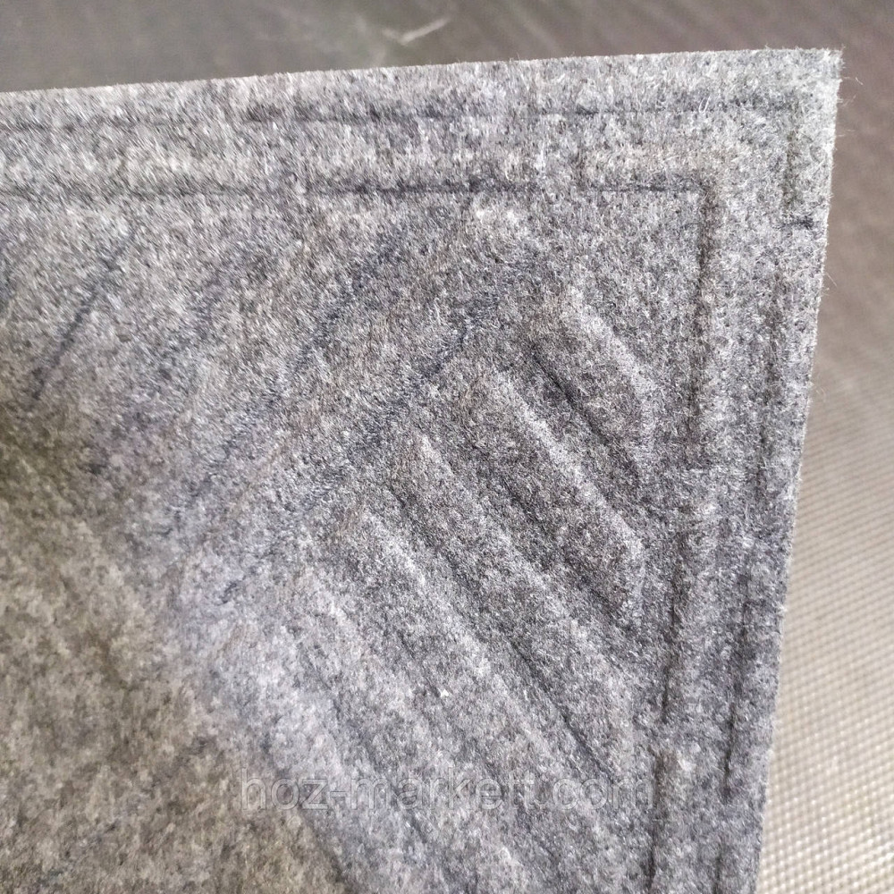 Коврик 90 х 60 см прорезиненный с ворсом в прихожую серый Харьков - изображение 9