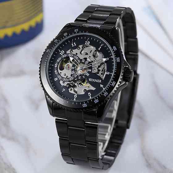 Годинник чоловічий механічний Winner Fractal Чорний Вінниця