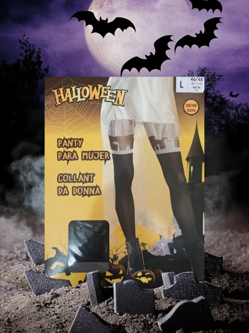 Жіночі колготки Кладовище на Хелловін 20\40 den розмір L 46-48 чорний Київ - фото 1