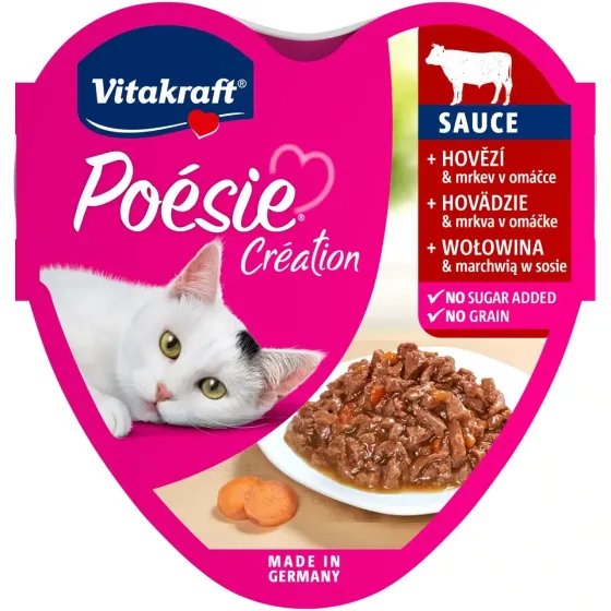 Влажный корм для кошек Витакрафт Vitakraft Poésie Créat с говядиной и морковью в соусе, 85 г Винница