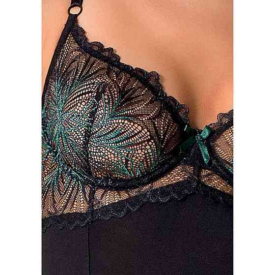 Корсет с пажами Passion Exclusive FLORIS CORSET XXL/XXXL, black, трусики Sex Aura Киев