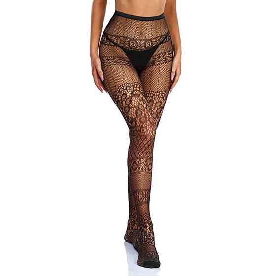 Колготки в сітку фантазійні one size чорний Київ