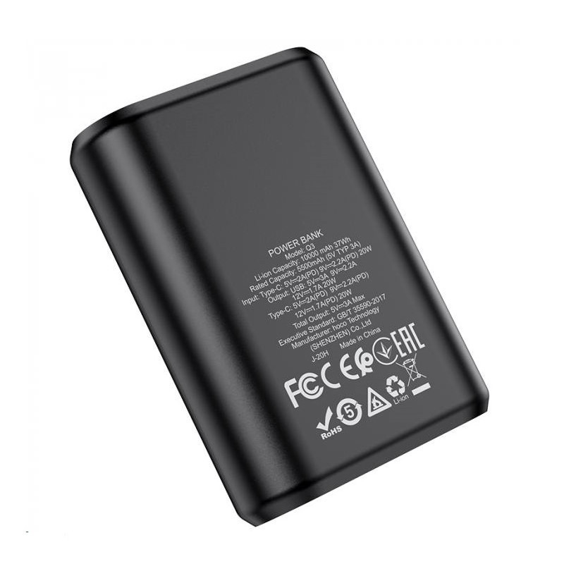 Павербанк 10000 mAh HOCO Q3 Mayflower PD20W+QC3.0 быстрая зарядка черный power bank повербанк Одесса - изображение 4