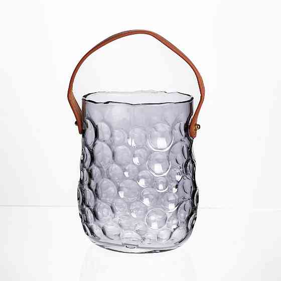 Сіра декоративна ваза-сумочка з ручкою 18 см Київ