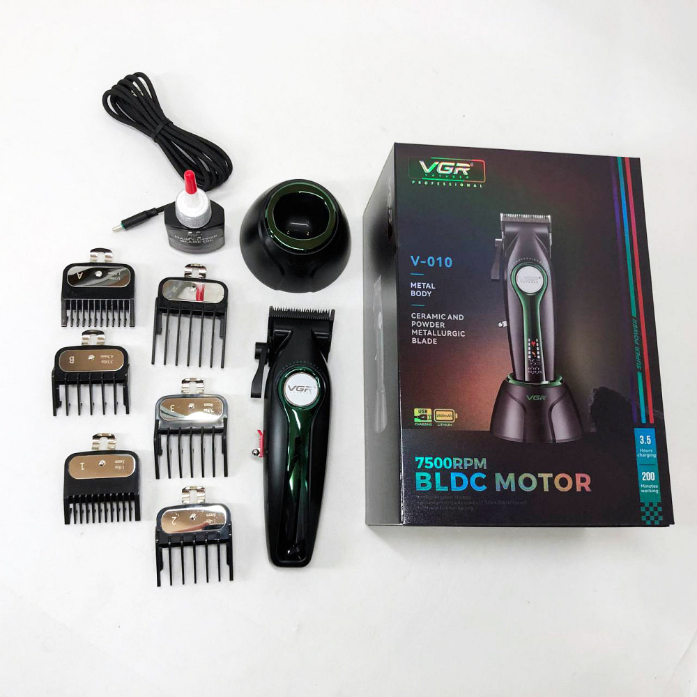 Набір машинок для стрижки, Професійний тример з насадками, Машинка для стрижки з потужним акумулятором QX-89 Львів - фото 2