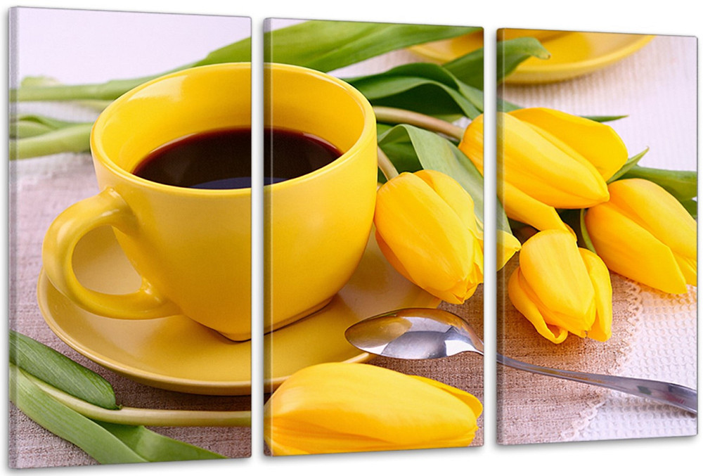Модульная картина в гостиную / спальню  Жовті тюльпани    ART-242_3A Киев - изображение 1