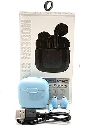 Навушники бездротові версія bluetooth 5.0 розмір кейсу 4,5*2*4 см Блакитний (C 55269) Чернігів - фото 5