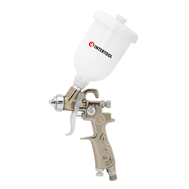 Фарбопульт пневматичний LVMP MINI, форсунка: 0,8 мм, верхній пластиковий бачок: 250 мл, 2-2,5 бар INTERTOOL PT-0129 Київ - фото 2
