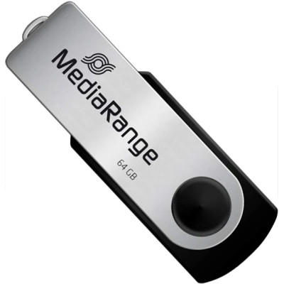 USB флеш накопитель Mediarange 64GB Black/Silver USB 2.0 (MR912) Винница - изображение 1