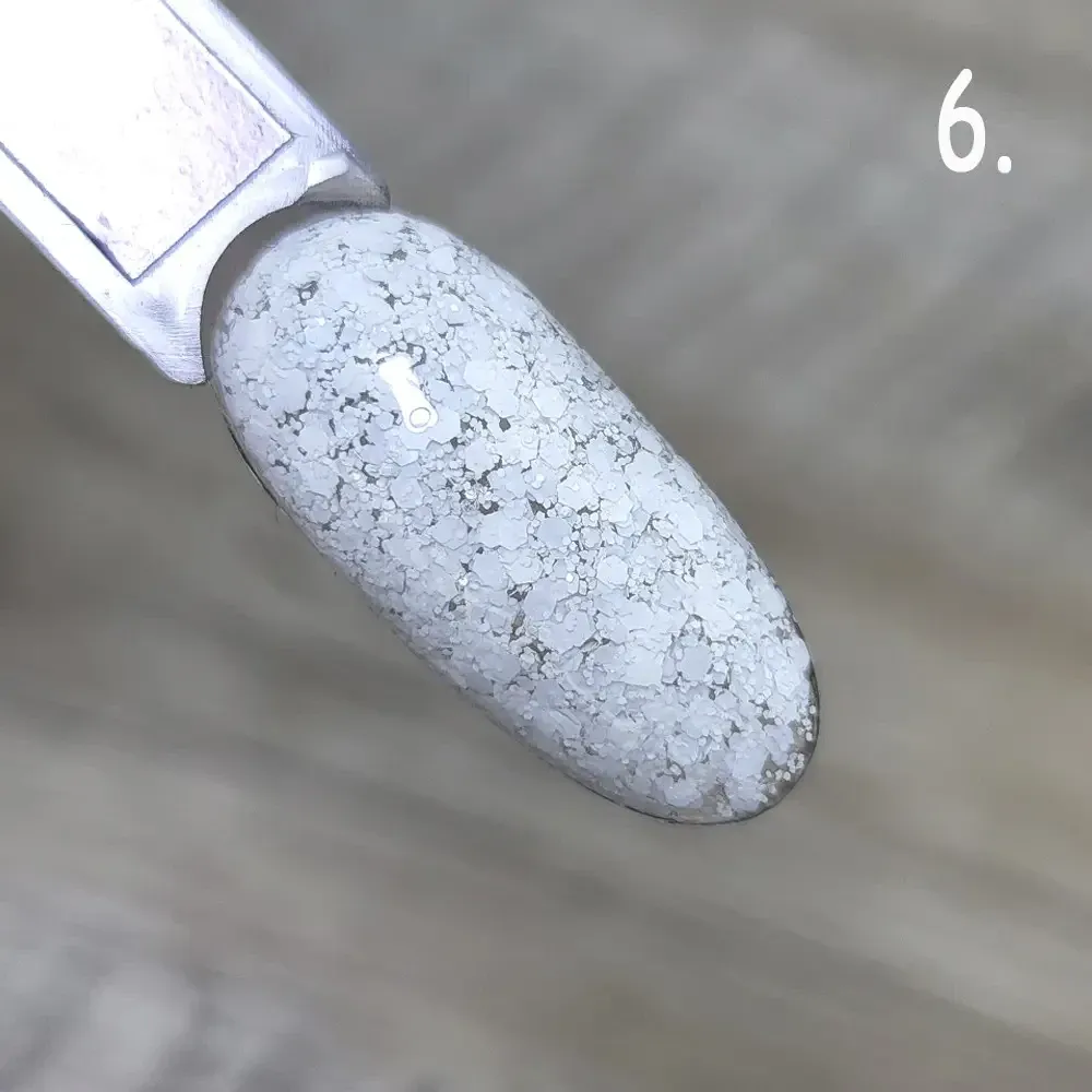 Гель-лак SAGA Marmelade №6 летняя коллекция оттенков мармелада (белый с хлопьями), 9 мл Киев - изображение 2