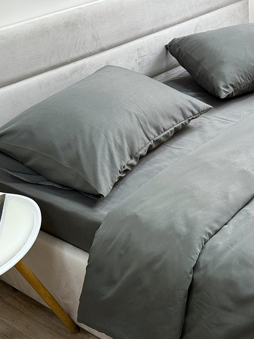 Комплект наволочок Ecotton 70х70 см 2 шт темно-сірого кольору Nid Grey Коломия - фото 4