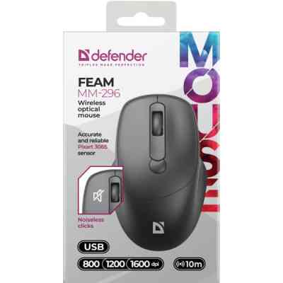 Мышка Defender Feam MM-296 Wireless Black (52296) Винница