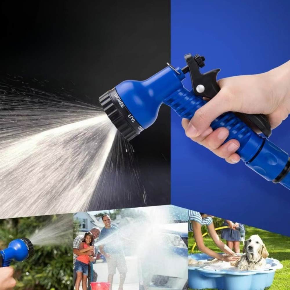 Шланг для саду і городу поливний робоча довжина до 22,5 м набір з розпилювачем, розтяжний, гнучкий, садовий синій Кам'янець-Подільський - фото 5