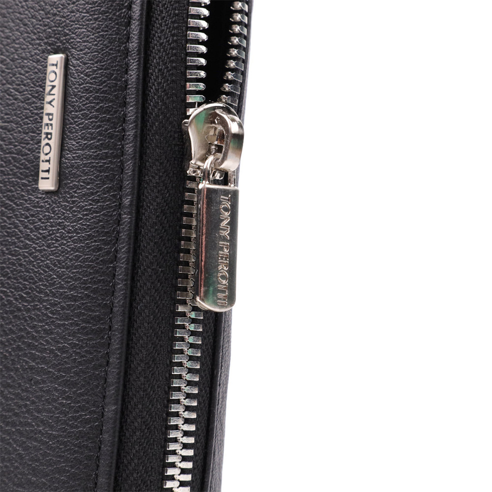 Практичний жіночий гаманець на одне відділення із зернистої натуральної шкіри Tony Perotti 20863_1 (3622 nero) Чорний Київ - фото 5