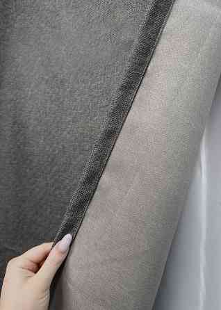 Комплект штор VR-Textil рогожка преміум TERRA LUXE 200х270 2шт і Тюль 500х270 1856ш-115т темно-сірий з білим 71-074/6 Київ