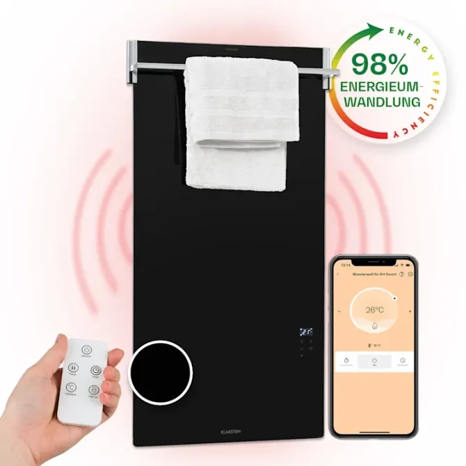 Умный инфракрасный обогреватель полотенцесушитель KLARSTEIN Hot Spot Crystal Spotless Германия Уценк Днепр - изображение 1