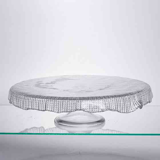 Стеклянная тортовница-менажница на ножке Киев