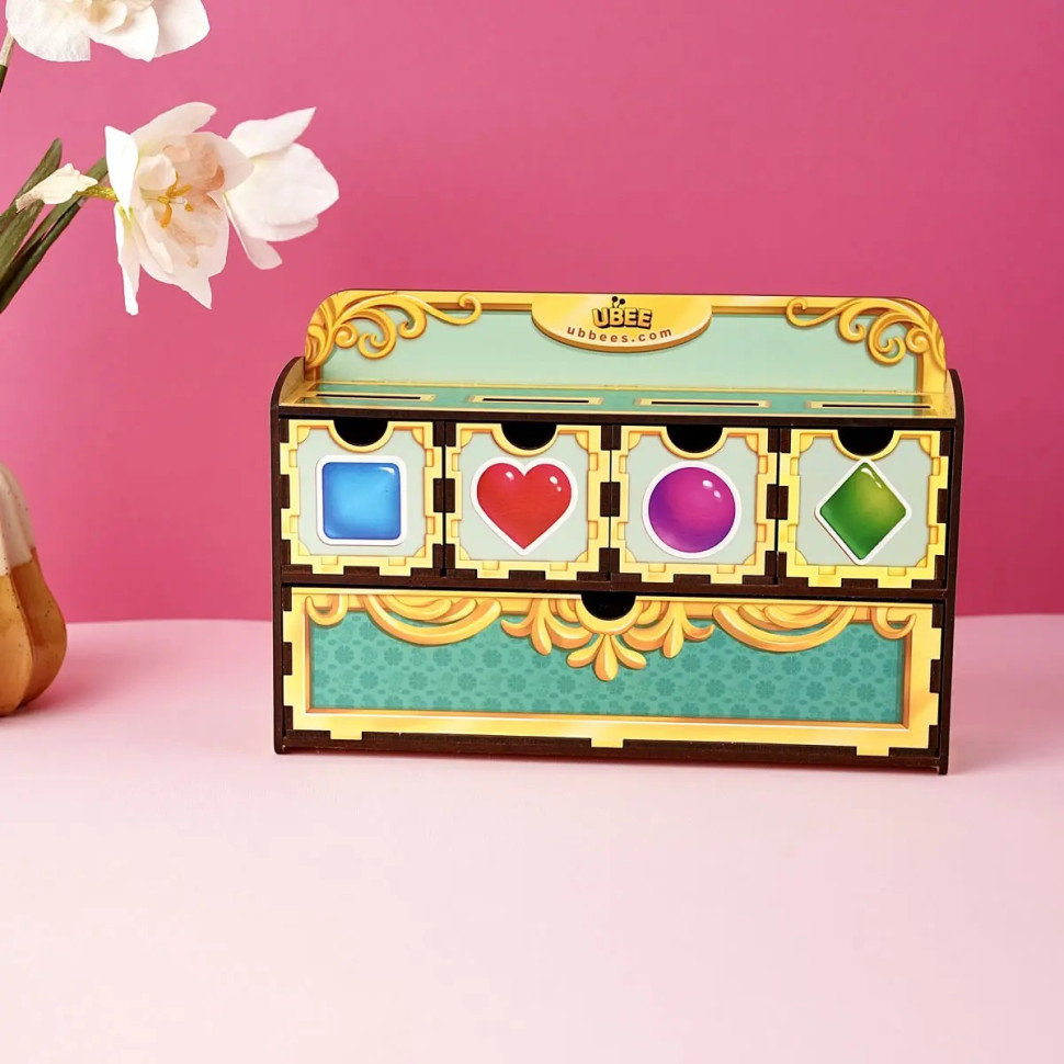 Дерев'яна настільна гра "Фігури" Ubumblebees (ПСД072) PSD072 сортер-комодик Вінниця - фото 9