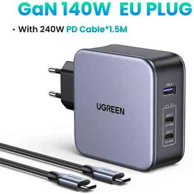 Зарядний пристрій Ugreen 3xUSB 140W (2хUSB-C+USB-A) Gan CD289 with C to C Cable 1.5m (90549) Вінниця