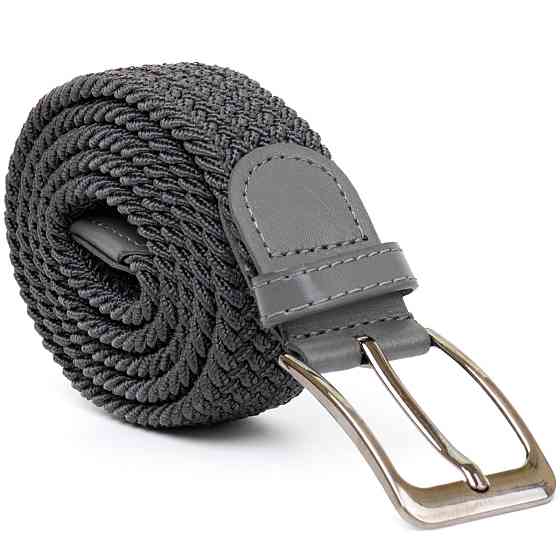 Текстильний чоловічий ремінь класика Vintage 20522 Сірий Київ