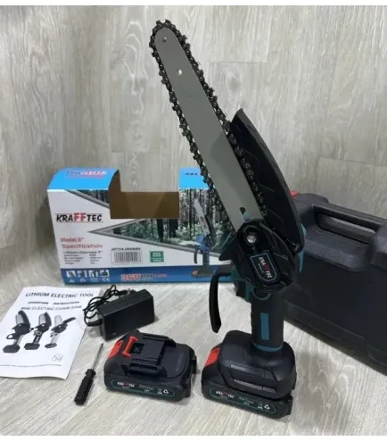 Акумуляторна ланцюгова пилка з індикатором масла Chain Saw 8'' KRAFFTEC pr Одеса - фото 3