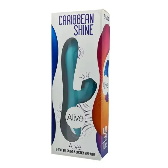 Вібратор-кролик 3 в 1 з вакуумом і пульсівною стимуляцією точки G Alive Caribbean Shine Blue Львів