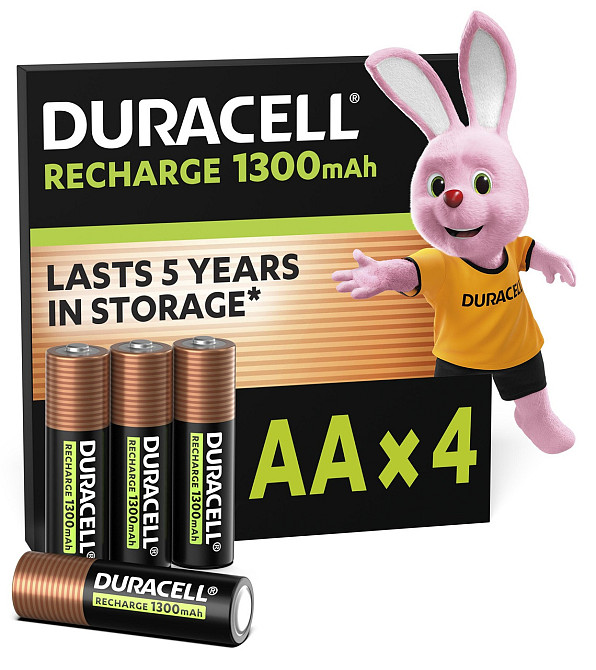 Акумулятори Duracell Rechargeable AA 1300 mAh, 4 шт. (6832572) Київ - фото 1