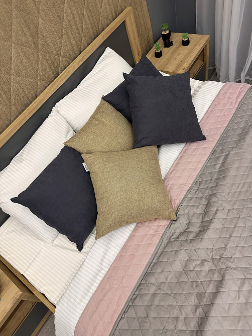 Покрывало двустороннее Decorator Microfiber ромб 210х215 см какао с розовым (85-129) Киев - изображение 8