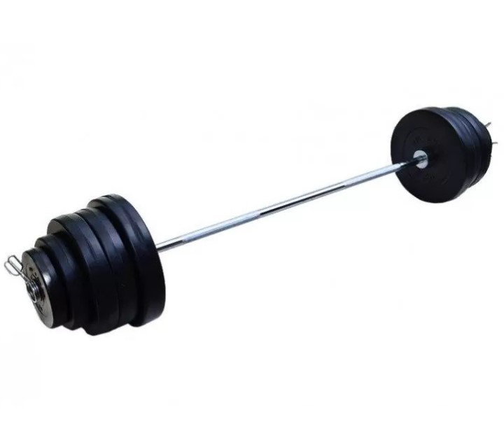 Штанга олімпійська на 75 кг Гантелі, гирі, штанги і диски з пластиковим покриттям Київ - фото 3