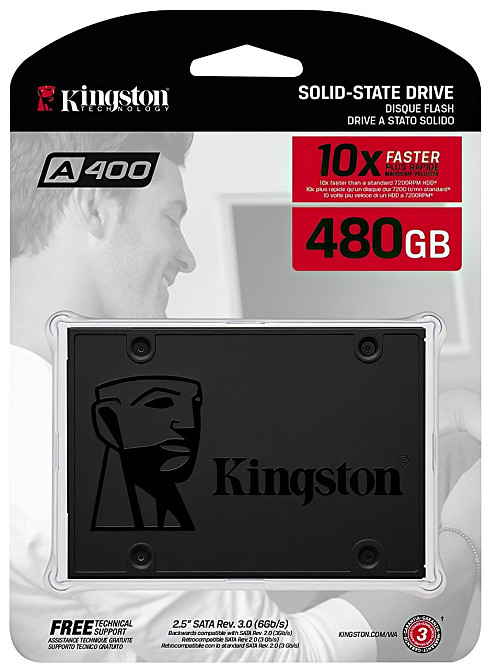 Накопичувач SSD 480GB Kingston SSDNow A400 2.5" SATAIII (SA400S37/480G) 2.5" Харків - фото 4