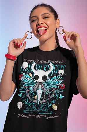 Футболка для хлопчика з аніме принтом Холлов Кнігхт Сілксонг Вінтаге оверсайз (зріст від 165 до 180) Чорний AnimeJ0209m Дніпро